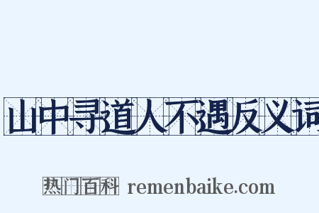山中寻道人不遇反义词是什么意思的图片